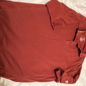 Kuhl Mens shortsleeved polo, orange-red.